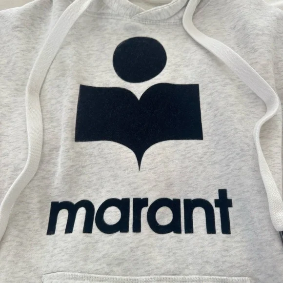Isabel Marant Grey Big Logo Hoodie Sweatshirt - Picture 3 of 6
